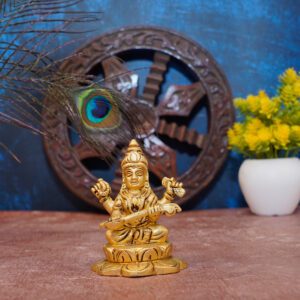 KALARAMBH Brass Saraswati maa 2.8 Inch, 1 Pcs BH10825