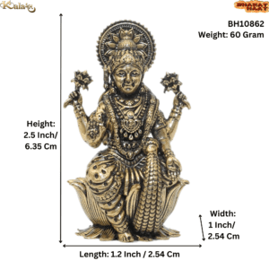 KALARAMBH Brass Lakshmi 2.5 Inch, 1 Pcs BH10862