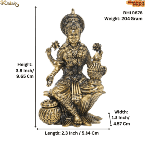 KALARAMBH Brass Lakshmi 3.8 Inch, 1 Pcs BH10787