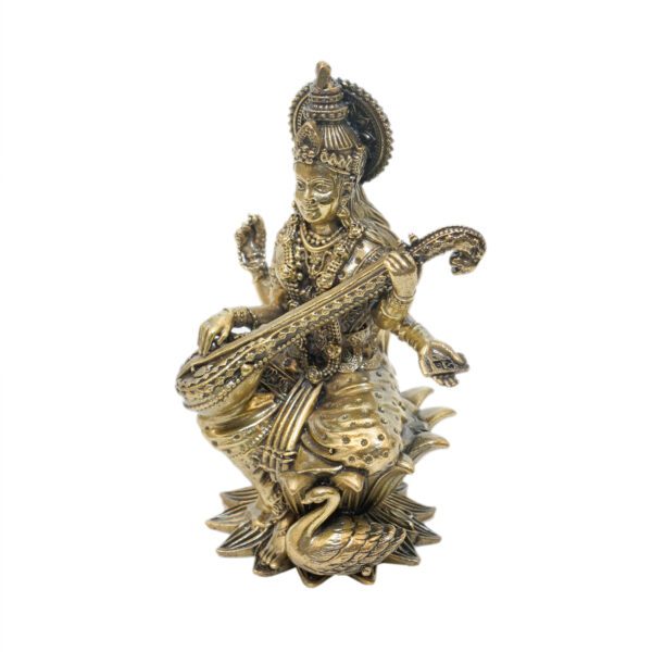 KALARAMBH Brass saraswati 3.8 Inch, 1 Pcs BH10879