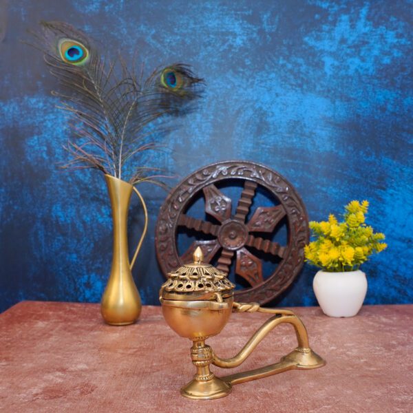 KALARAMBH Brass Dhoop Dani 4 Inch, 1 Pcs BH10884