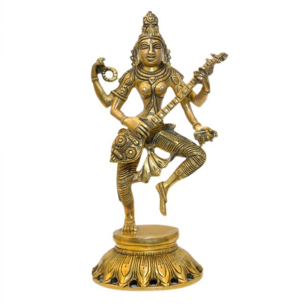 KALARAMBH Brass saraswati 10.5 Inch, 1 Pcs BH10886