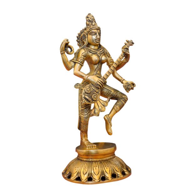 KALARAMBH Brass saraswati 10.5 Inch, 1 Pcs BH10886