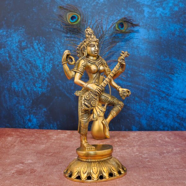 KALARAMBH Brass saraswati 10.5 Inch, 1 Pcs BH10886