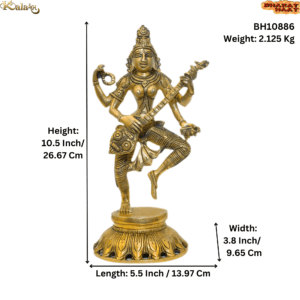 KALARAMBH Brass saraswati 10.5 Inch, 1 Pcs BH10886