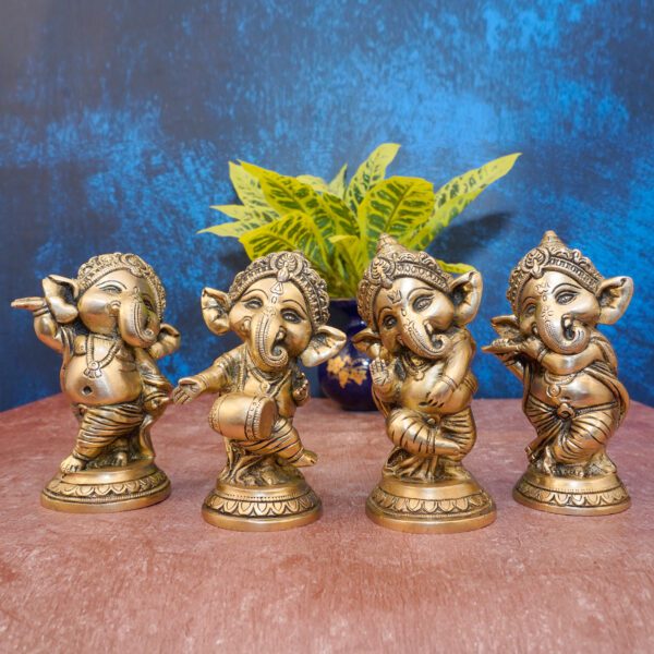 KALARAMBH Brass Ganesha 5 Inch, 1 Pcs BH10887