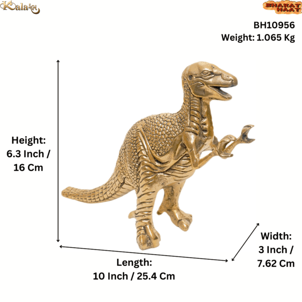 Elegant Brass Dinosaur 6.3"inch Height Premium Prehistoric Art Object BH10956