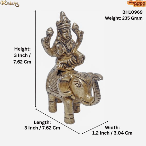 Brass Lakshmi Sitting on Elephant 3" inch height BH10969
