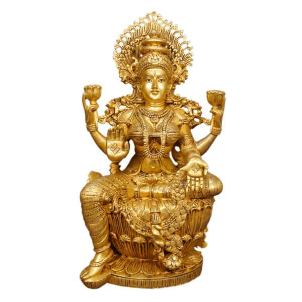 Brass Lakshmi Statue for Pooja Room 24.5" Inch Height BH10972