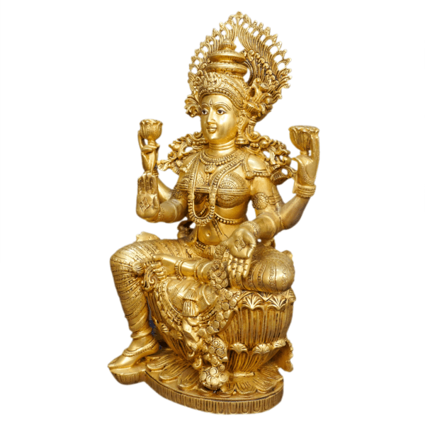 Brass Lakshmi Statue for Pooja Room 24.5" Inch Height BH10972
