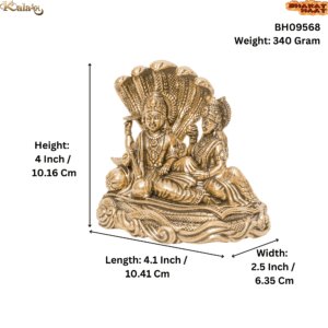 Brass Vishnu Laxmi, 4 Inch KBH09568, Weight is 340 Gram, 1 Pcs