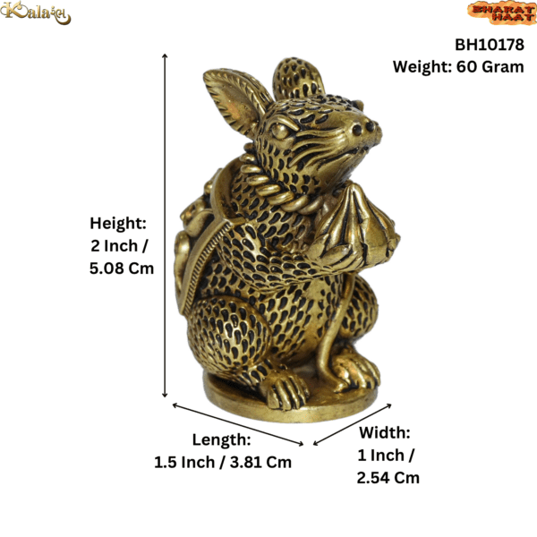 Brass Rat, 2 Inch KBH10178, Weight is 60 Gram, 1 Pcs