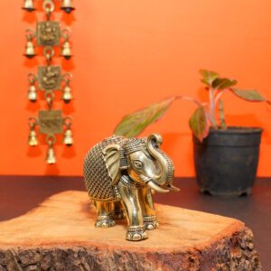 Brass Elephant, 3.2 Inch KBH10404, Weight is 275 Gram, 1 Pcs