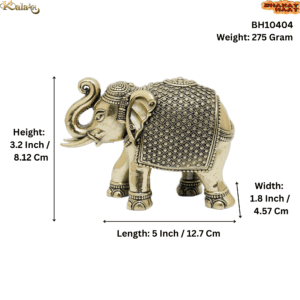 Brass Elephant, 3.2 Inch KBH10404, Weight is 275 Gram, 1 Pcs