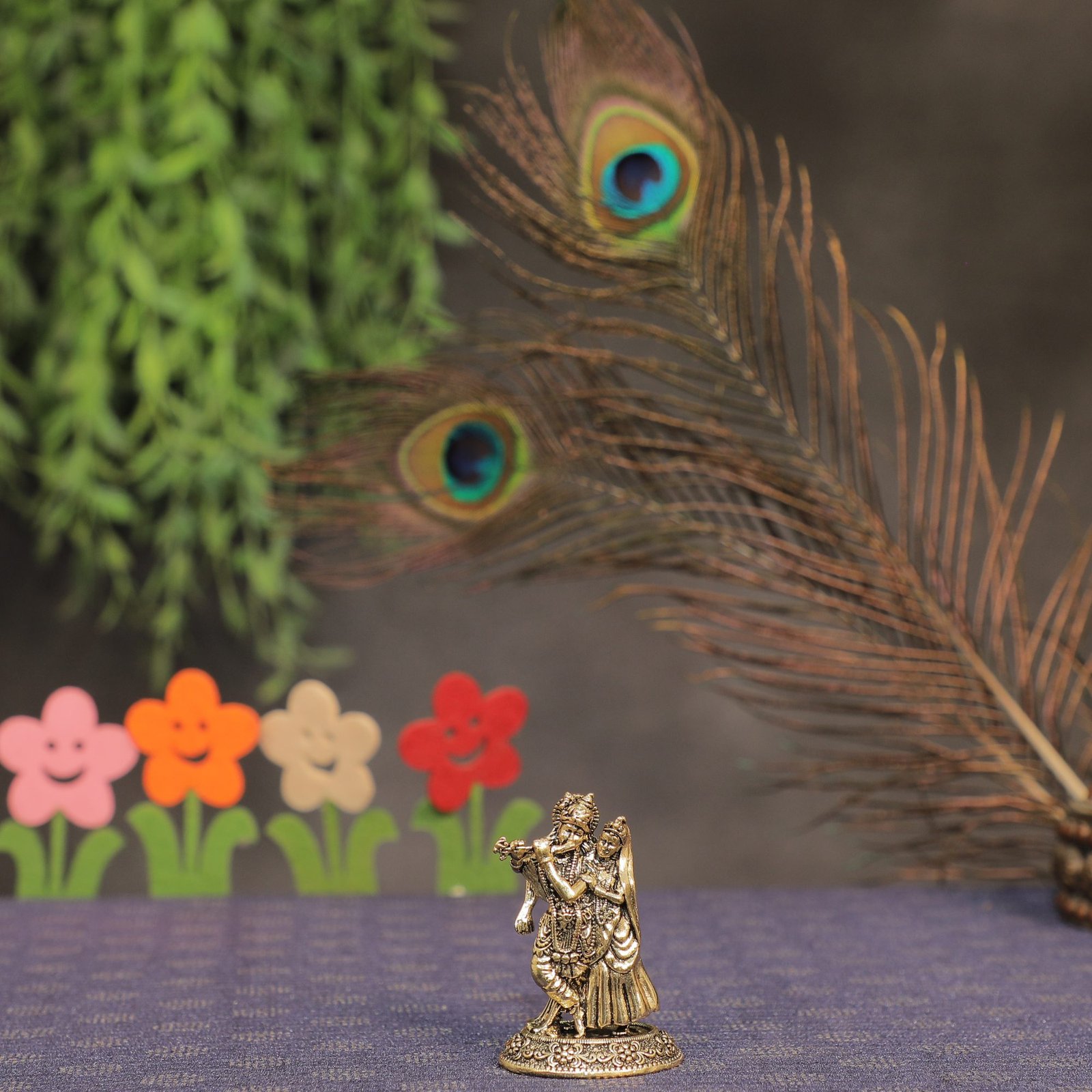 Brass Radha Krishna, 1.5 Inch, KBH10576 Brass Radha Krishna, 1.5 Inch, KBH10576