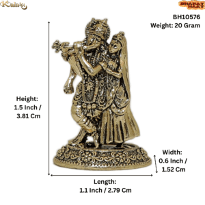Brass Radha Krishna, 1.5 Inch, KBH10576