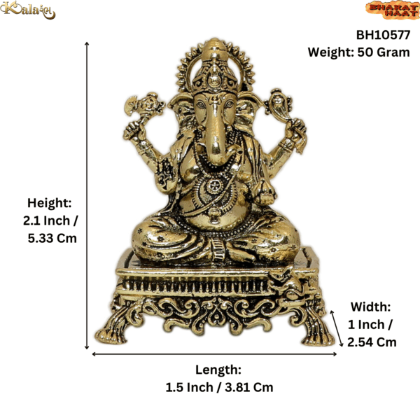 Brass Ganesha, 2.1 Inch, KBH10577