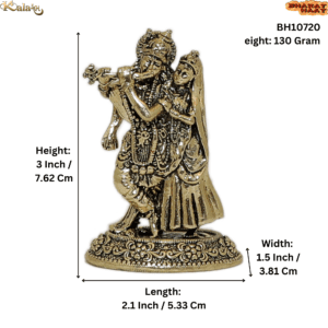 Brass Radha Krishna, 3 Inch, KBH10720