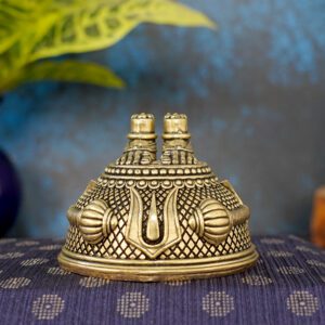 Brass Charan Paduka, 1.3 Inch ,KBH11096, Weight is 52 Gram, 1 Pcs