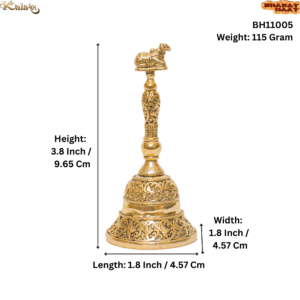 Brass Nandi Bell, 3.8 Inch, KBH11005, 1 Pcs