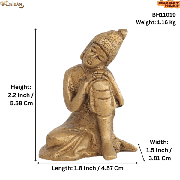 Brass Buddha, 2.2 Inch BH11019
