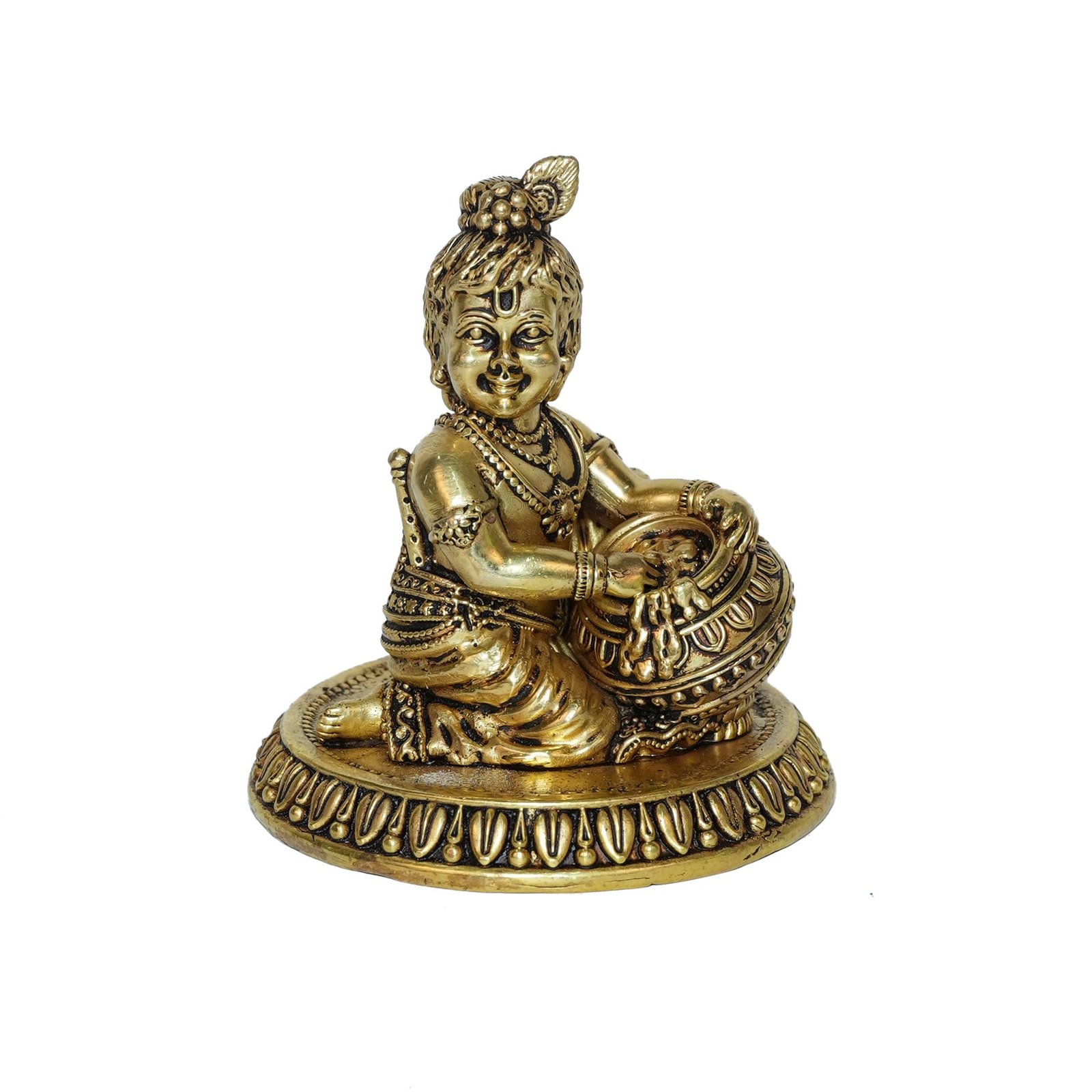 Brass Bal Krishna, 3.5 Inch, Weight is 295 Gram, 1 Pcs, KBH11066 Brass Bal Krishna, 3.5 Inch, Weight is 295 Gram, 1 Pcs, KBH11066