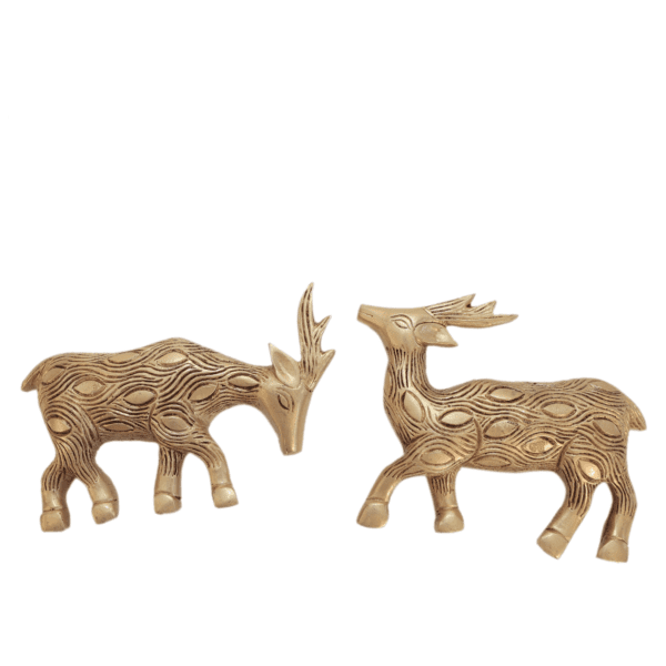 Brass Deer Pair Wall hanging, 3.2 Inch, KBH11078, Weight is 668 Gram, 2 Pcs