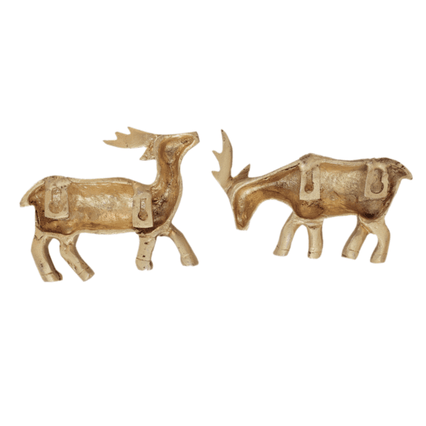 Brass Deer Pair Wall hanging, 3.2 Inch, KBH11078, Weight is 668 Gram, 2 Pcs