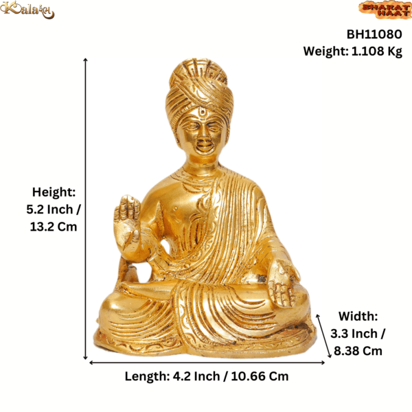 Brass Sahajanand Swami 5.2 Inch KBH11080