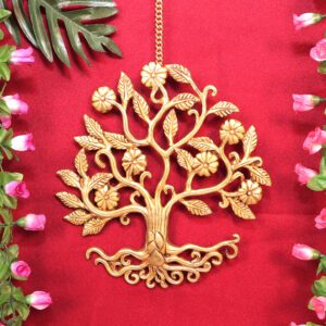 Brass Wall Hanging Tree, 9.8 Inch, KBH11081, Weight is 955 Gram, 1 Pcs