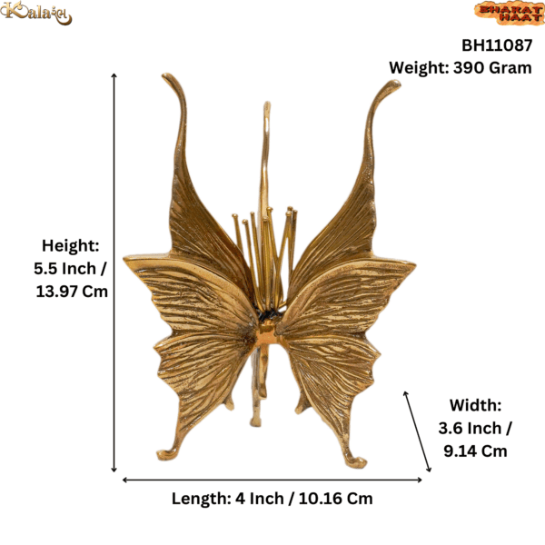 Brass Butterfly Candle Holder 5.5 Inch KBH11087