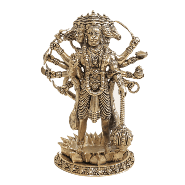 Brass PanchMukhi Hanuman, 4.8 Inch BH11088