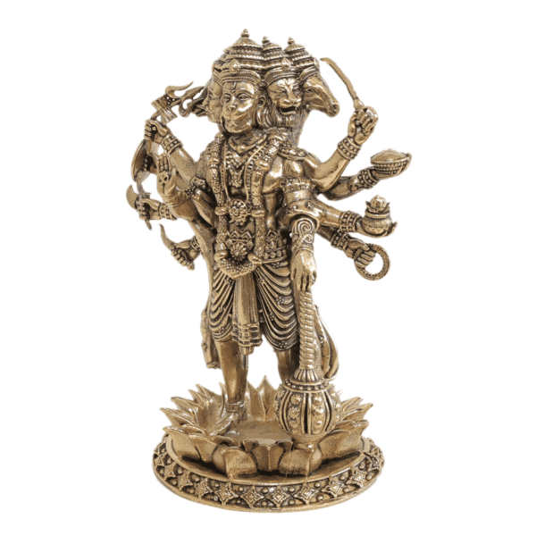 Brass PanchMukhi Hanuman, 4.8 Inch BH11088