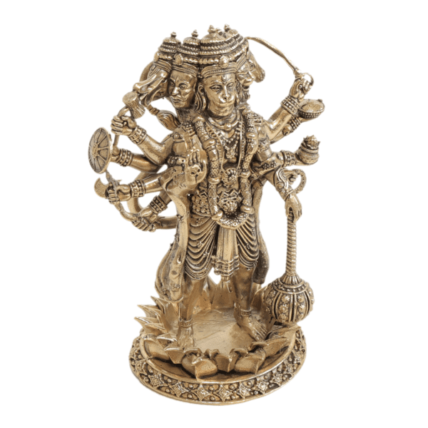 Brass PanchMukhi Hanuman, 4.8 Inch BH11088