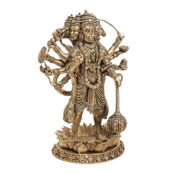 Brass PanchMukhi Hanuman, 4.8 Inch BH11088