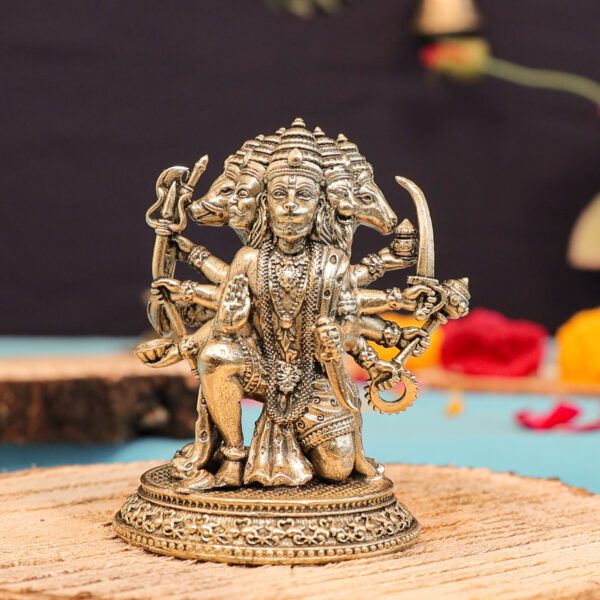 Brass PanchMukhi Hanuman, 2.8 Inch BH11089