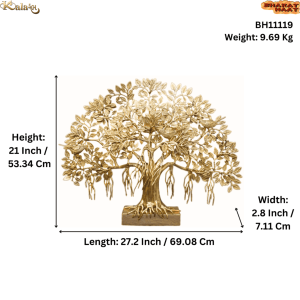 Brass Table Tree,21 Inch, KBH11119, Weight is 9.69 Kg, 1 Pcs
