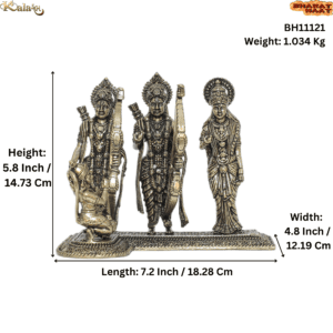 Brass Ram darbar, 5.8 Inch KBH11121, Weight is 1.034 Kg, 1 Pcs