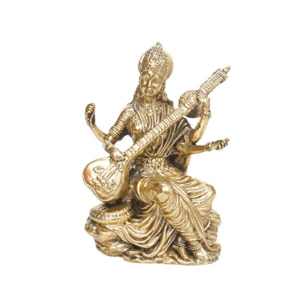 Brass Saraswati Maa 4.6 Inch KBH11127