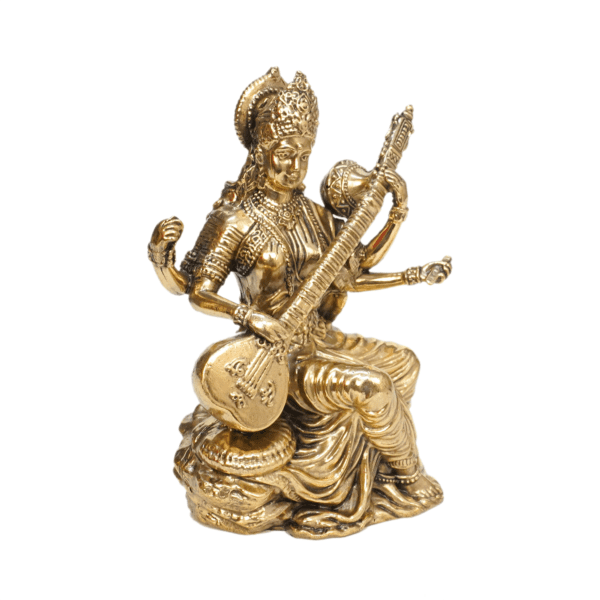 Brass Saraswati Maa 4.6 Inch KBH11127