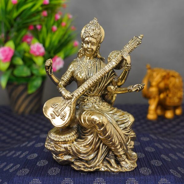 Brass Saraswati Maa 4.6 Inch KBH11127