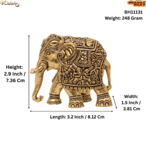 Brass Elephant, 2.9 Inch KBH11131, Weight is 248 Gram, 1 Pcs