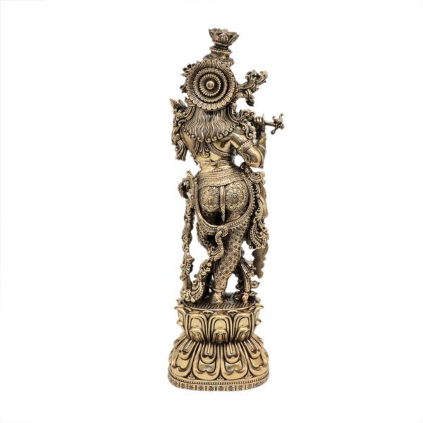 Brass Krishna, Product Dimention is 3.5 x 2.2 x 9.6 Inch or 8.89 x 5.58 x 24.38 Cm, Weight is 634 Gram, 1 Pcs
