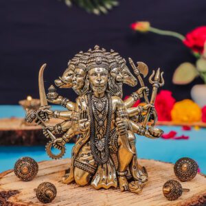 Brass Five Face Hanuman, 3.8 Inch BH11164