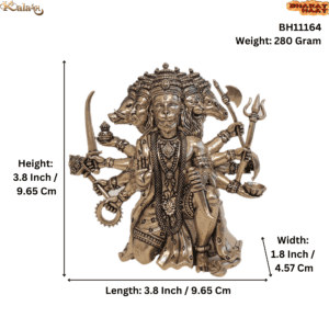 Brass Five Face Hanuman, 3.8 Inch BH11164