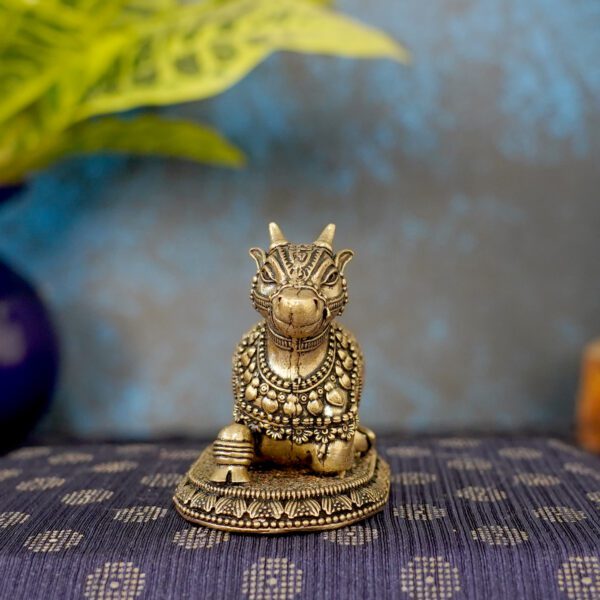 Brass Nandi, 3.8 Inch ,KBH11174 , Weight is 445 Gram, 1 Pcs