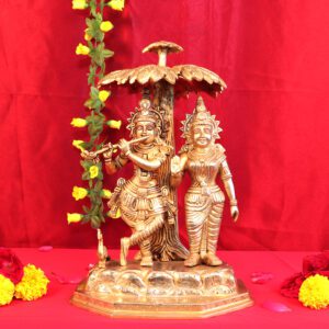 Brass Radha Krishna, 12.5 Inch, BH10970