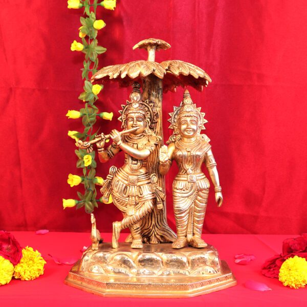 Brass Radha Krishna, 12.5 Inch, BH10970