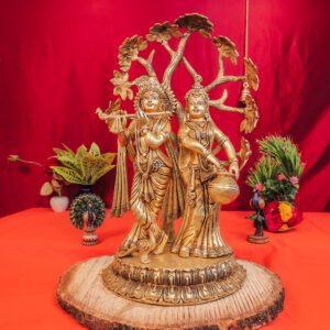 Brass Radha Krishna, 21.5 Inch, BH10975