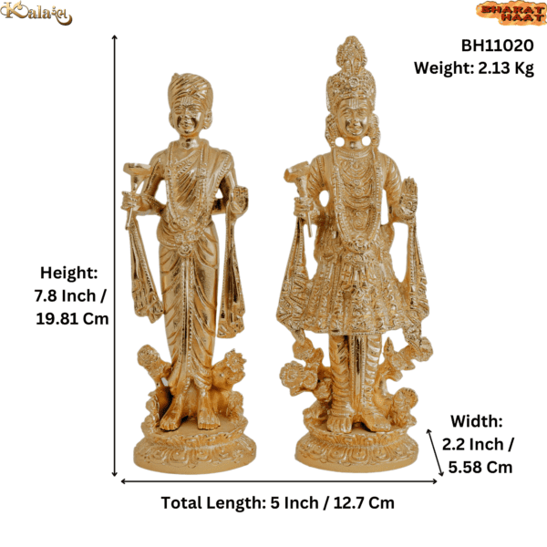 Brass (Gold Platting) Swaminaryan Pair 7.8 Inch KBH11020